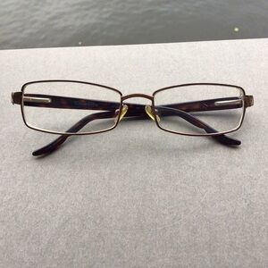 Oscar de la Renta Tortoise Brown Rectangle Women's Eyeglasses Signature Frame